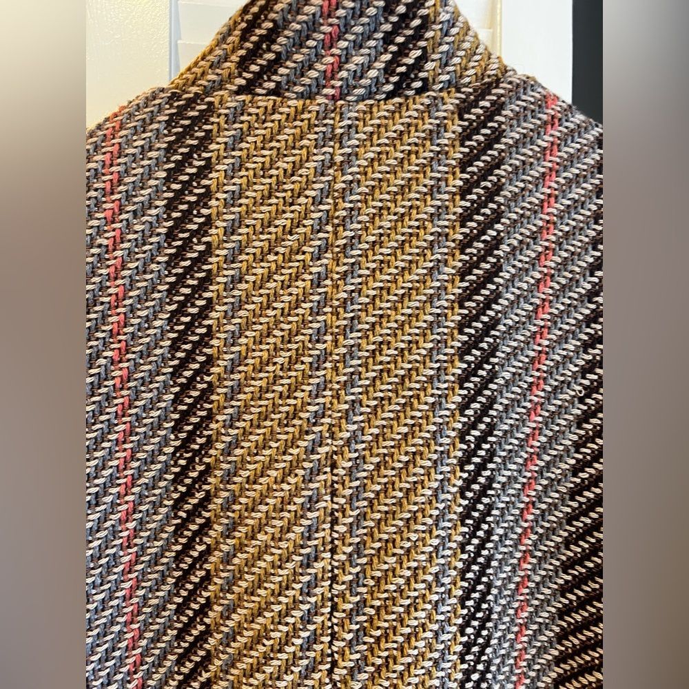 Zara Trafaluc Outerwear Collection Striped Jacquard Coat Multi Color - Rare - Picture 13 of 14